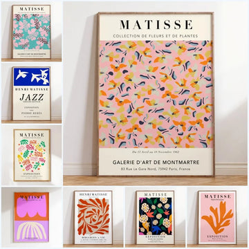 Abstract Flowers Matisse Poster and Prints Flower Market Matisse Floral Canvas Matisse Botanical Cut Outs Exhibition Paintings