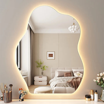 Wavy Wall Mirror Living Room Decoration Modern Art Vanity Aesthetic Large Size Mirror Fashion Espelhos Lounge Suite Furniture