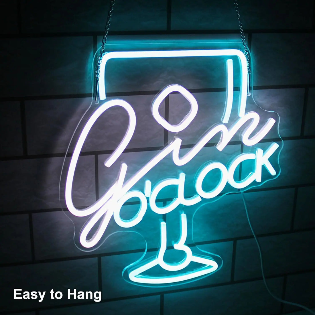 Gin O'clock Neon Signs for Wall Decor  LED Neon Light Sign with Dimmable Switch Beer for Man Cave Bar Pub Decor Birthday Gifts