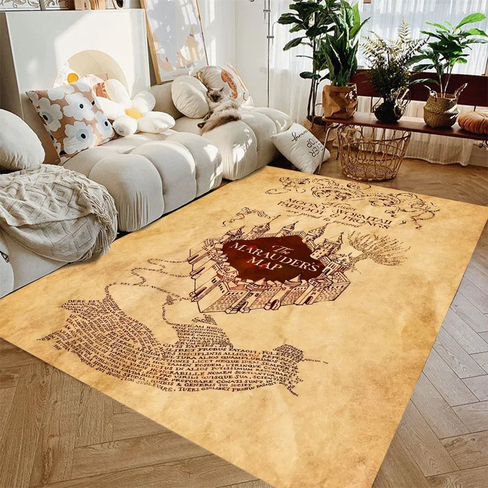 MINISO Harry Potter Hogwarts Carpet Rug for Home Living Room Bedroom Sofa Doormat Decor,kids Play Area Rug Non-slip Floor Mat