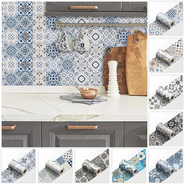 European Style Ceramic Wall Stickers Peel & Stick Kitchen Backsplash Decorative Waist Line Tile Strips for Bathroom Skirting