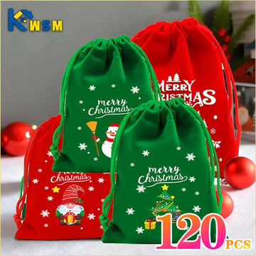 Christmas Drawstring Gift Bags Sugar Cookie Storage Bags Gift Bags for Christmas and New Year Celebrations Christmas Decoration