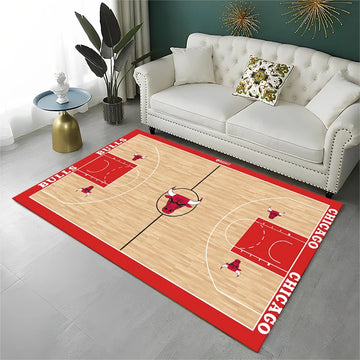 Classic Basketball Court Team Carpet Rug for Playroom Bedroom Living Room Sofa Home Decor,kid Game Area Rug Non-slip Floor Mat
