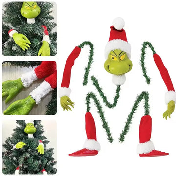 5Pcs Arm Leg Head Ornaments Holder Head/Arms and Legs Grinch Tree Topper Decor Xmas Elf Body Tree Decoration for Xmas Party