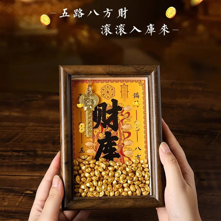 Huang Caishen's Golden Key to Unlocking Wealth, Photo Frame Ornament, 12 Zodiac Signs, 300 free gold ingot,Ornament on the Table