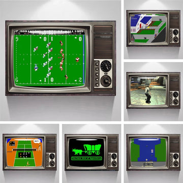Retro Abstract TV Pixel Style Old-fashioned Game Graphics Poster Canvas Art Paint Prints Home Room Game Room Wall Decoration