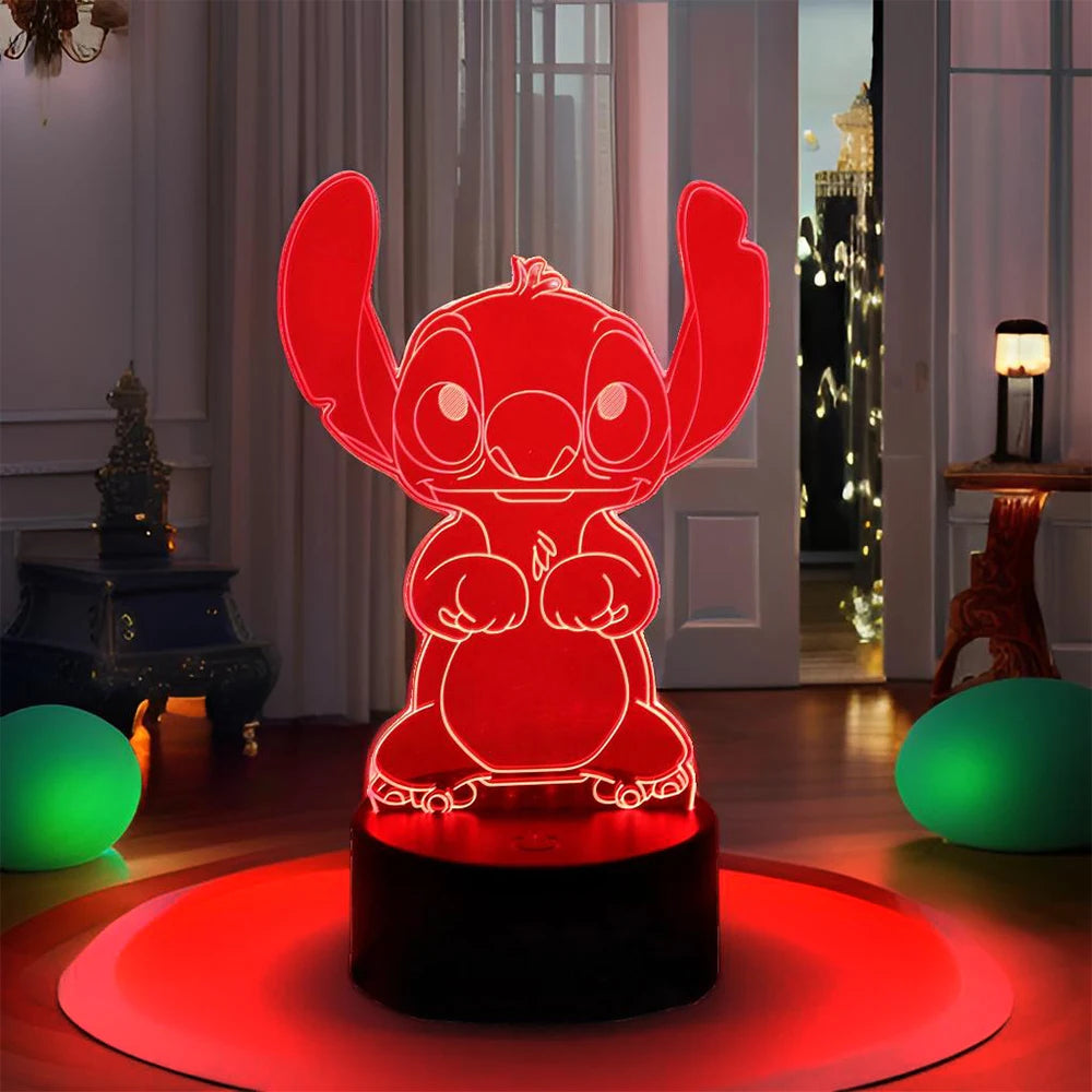 New 3D Lamp Stitch Illusion LED Night Light Smart Touch Lamp for Children Room Bedroom Decor Nightlight Birthday Christmas Gifts