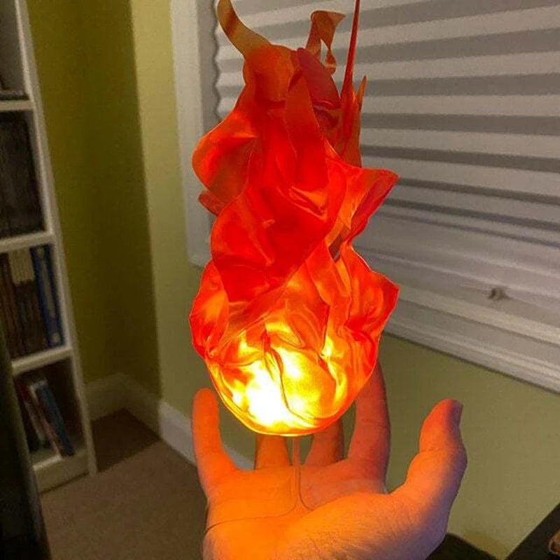 Halloween Floating Fireball Prop Flame Lamp Prop Artificial Fake Fire Floating Props No Flame For Home Halloween Decor