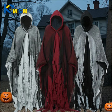 1PC Halloween Cloak Cape Zombie Skeleton Ghost Costume Cosplay Robe Scary Party Decoration Prop for Kids Adults Accessory