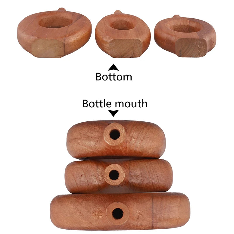 1PC Nordic Style Solid Wood Vase Donut Design Flowerpot Dry Flower Arranging Container Ornament Living Room Table Home Decor