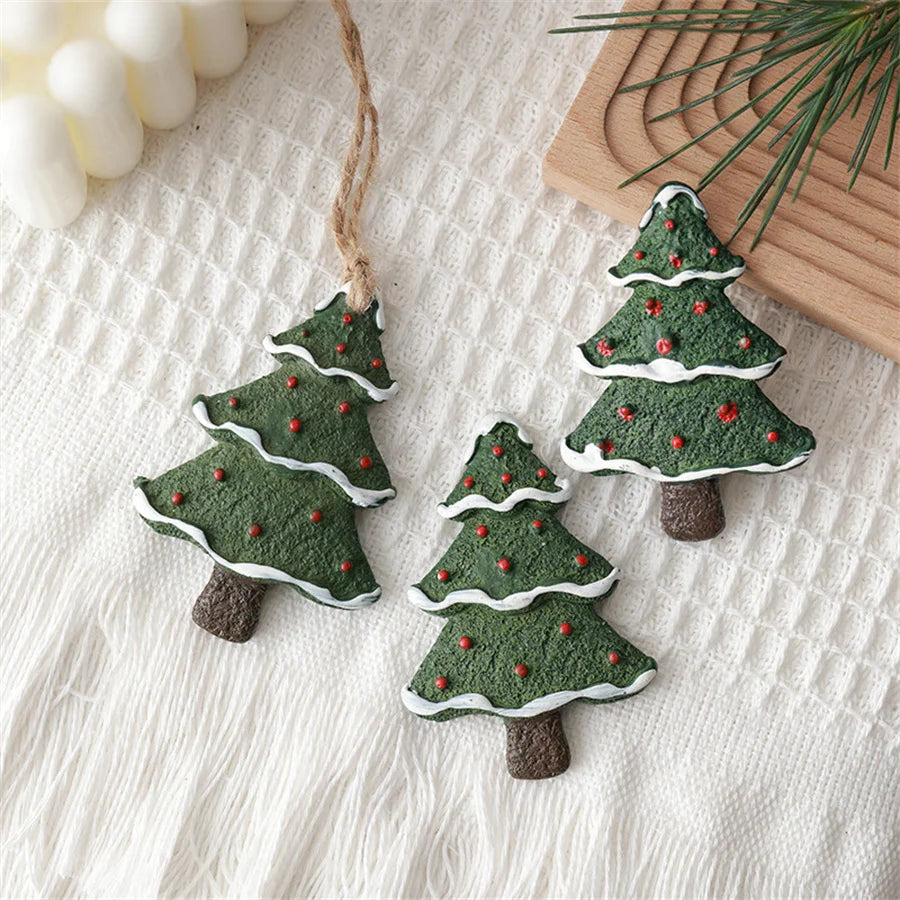 Christmas Tree Snowflake Five-Pointed Star Resin Pendant Christmas Holiday Decoration Accessories Love Heart Decoration New Year
