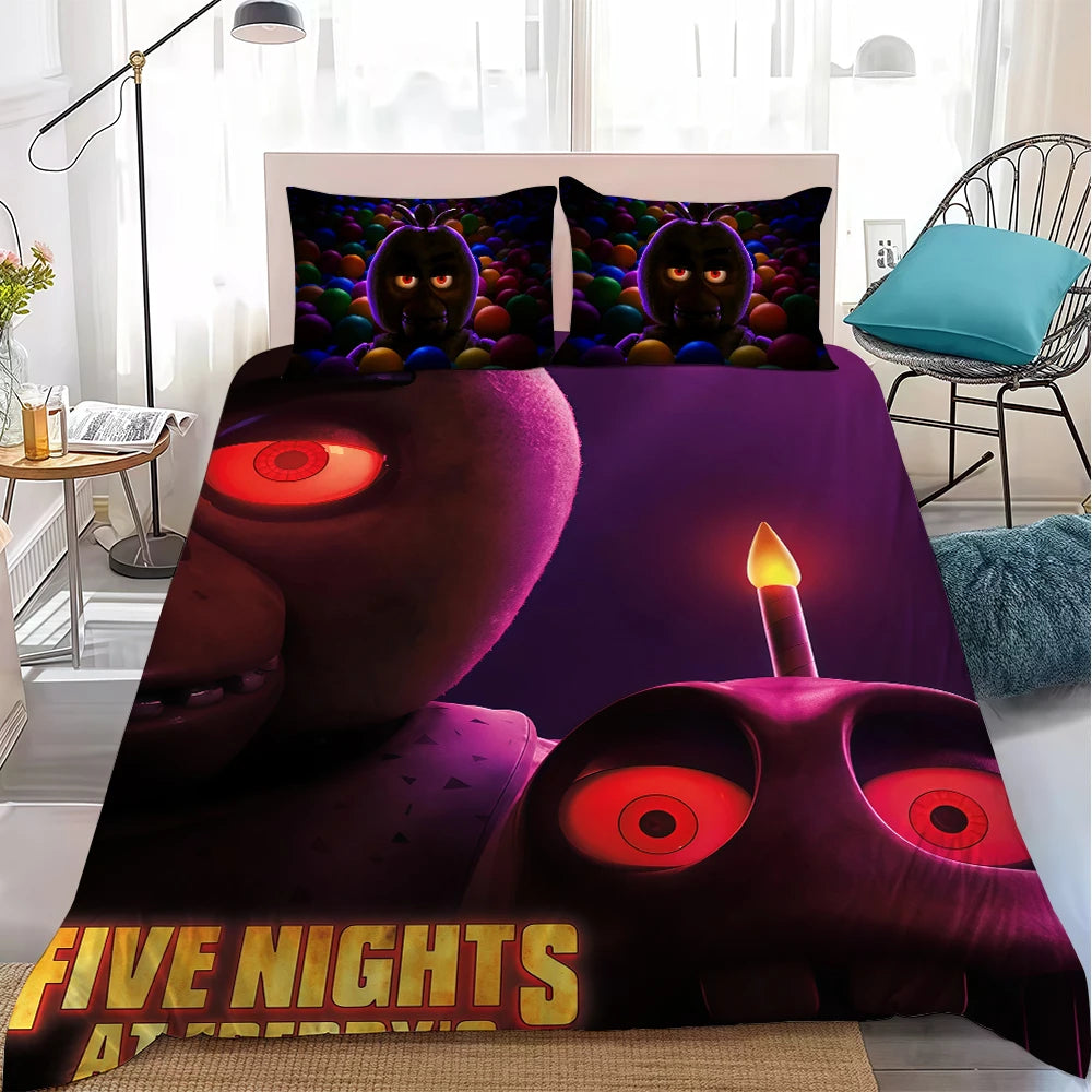 Game F-Five N-Nights At F-Freddys Duvet Cover Set Home Style Bedding Soft Laundry Cotton Bed 3 Piece Set Student Dormitory Gift