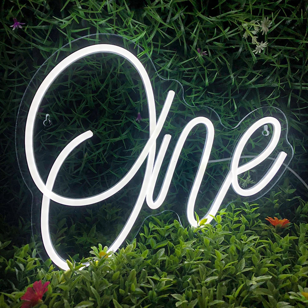 Number One Letter Neon Sign Led Light Room Decoration Birthday Party Decor Neon Sign USB Powered Wall Art Logo For Home Party