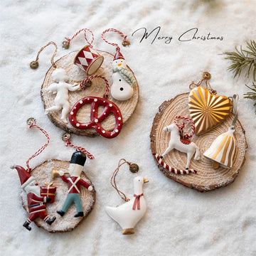 Metal Hand Painted Hanging Christmas Tree Decoration, Holiday Gift, Hand Painted