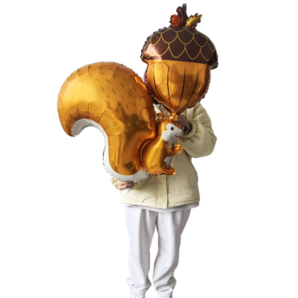 Cute Cartoon Squirrel Hazelnut Mushroom Snail Maple Leaf Foil Balloons Happy Thanksgiving Party Decor Supplies Kids Favor Gifts