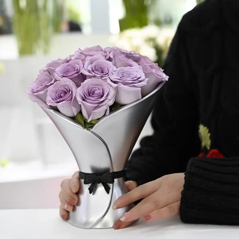 Hand held flower ware Korean Kaleidoscope flower bouquet arrangement box art vase decoration