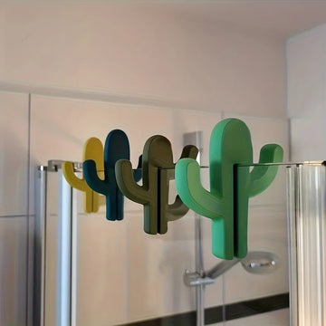 Cactus Hook Portable Shower Glass Hook Cute Door Clip Style Travel Clothes Hook Bathroom Storage Tools Bathroom Accessories Gift
