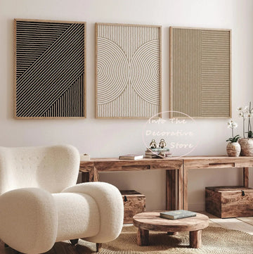 Modern Neutral Abstract Black Beige Minimalist Bohemian Style Poster Canvas Paintings Wall Art Pictures Home Decor