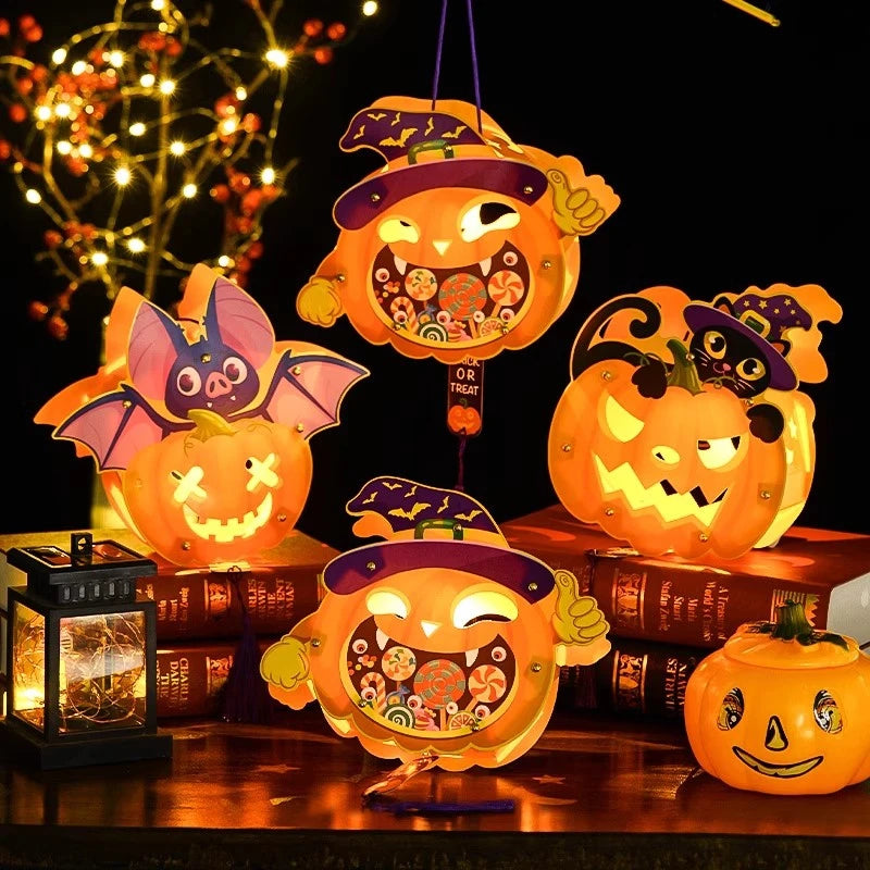 Halloween Lantern Pumpkin Lanterns Diy Material Package Party Headlight Halloween Decorations Outdoor Party Props
