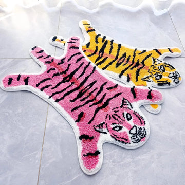 VIKAMA Cartoon Ultra-Fine Sand Carpet Cute Soft Bedroom Bathroom Mat Plush Non-Slip Entrance Door Mat Home Decoration
