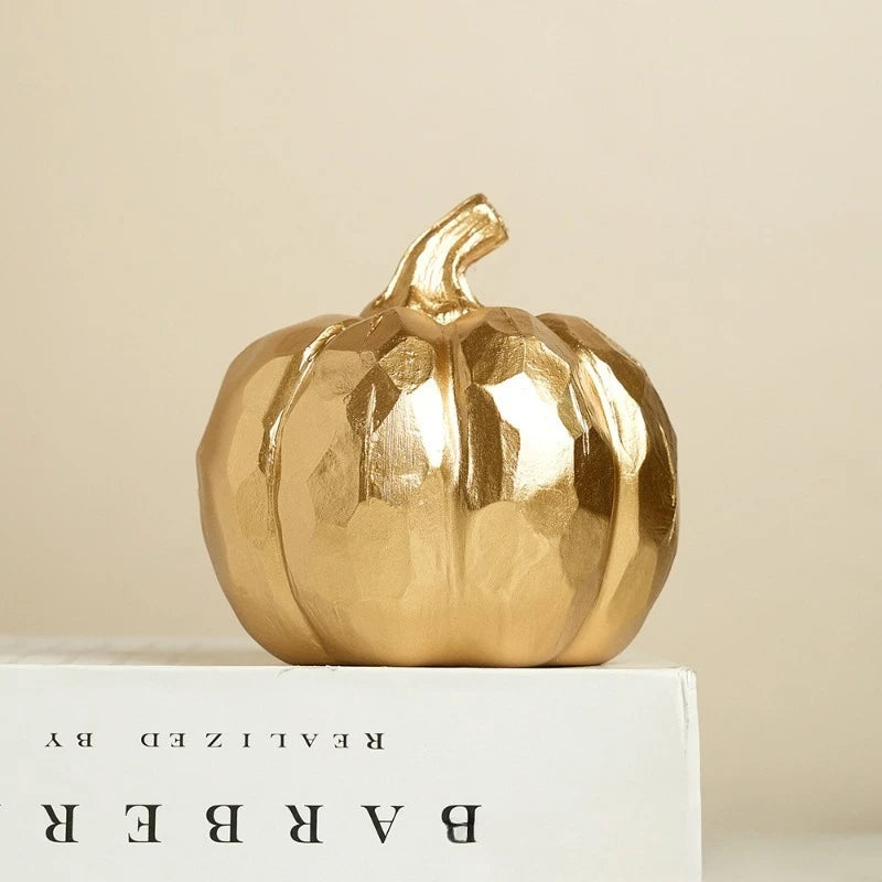 Golden Pumpkin Decor - Fall and Thanksgiving Decor Home, Tables, Fireplace Fireplace, Office, Elegant Pumpkin Fall Interior