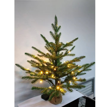 Small Christmas Tree 45/60cm PVC Material Family Christmas Holiday Party Atmosphere with Light Desktop Christmas Tree Decoration
