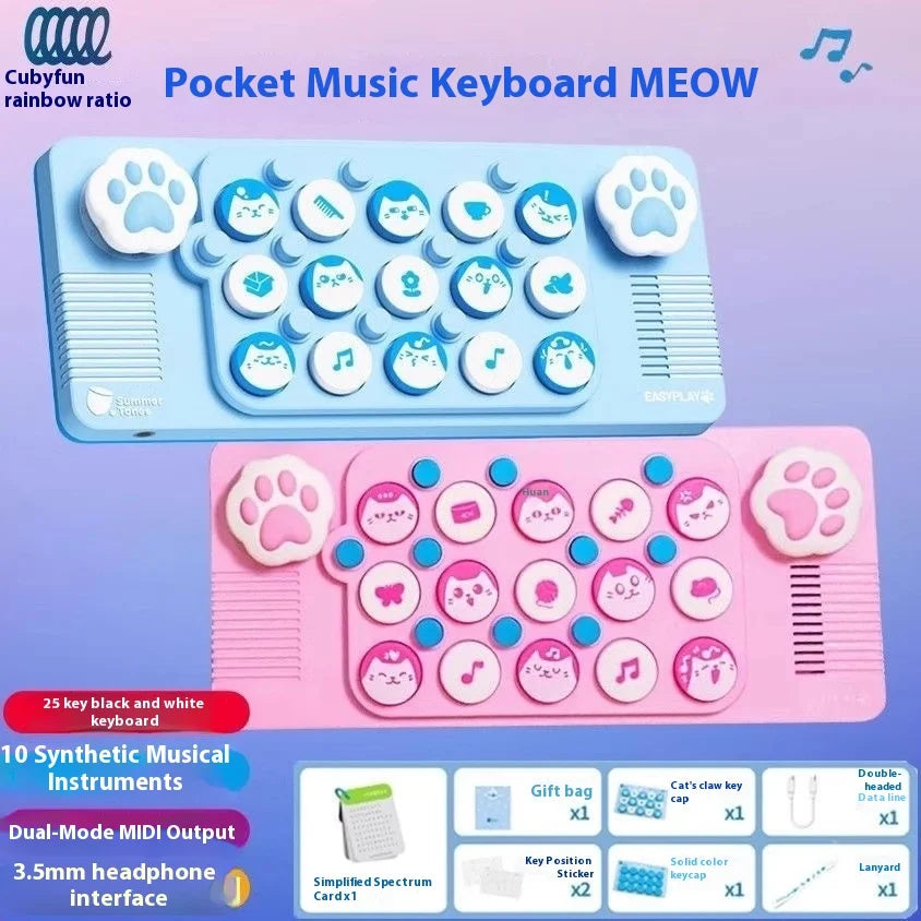 Easyplay Pocket Mini Music Keyboard Portable Electronic Piano Intelligent Midi 1600mah Midi Piano Toy Customizable Music Card