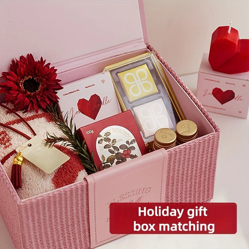 2pc Heart Shaped Aromatherapy Candle Valentine's Day Gift Romantic Red Scented Gift for Valentine Wedding Anniversary Photo Prop