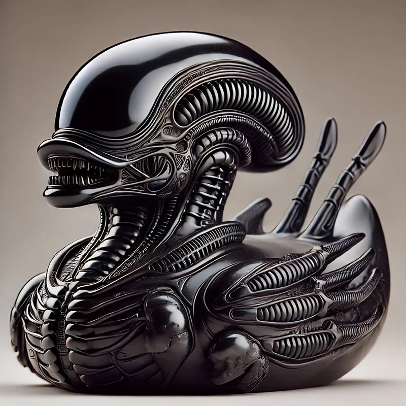 Movie Alien Duck Resin Statue, Evil Alien Duck Decoration, Resin Car Dashboard and Table Decoration, Interesting Gift Ideas
