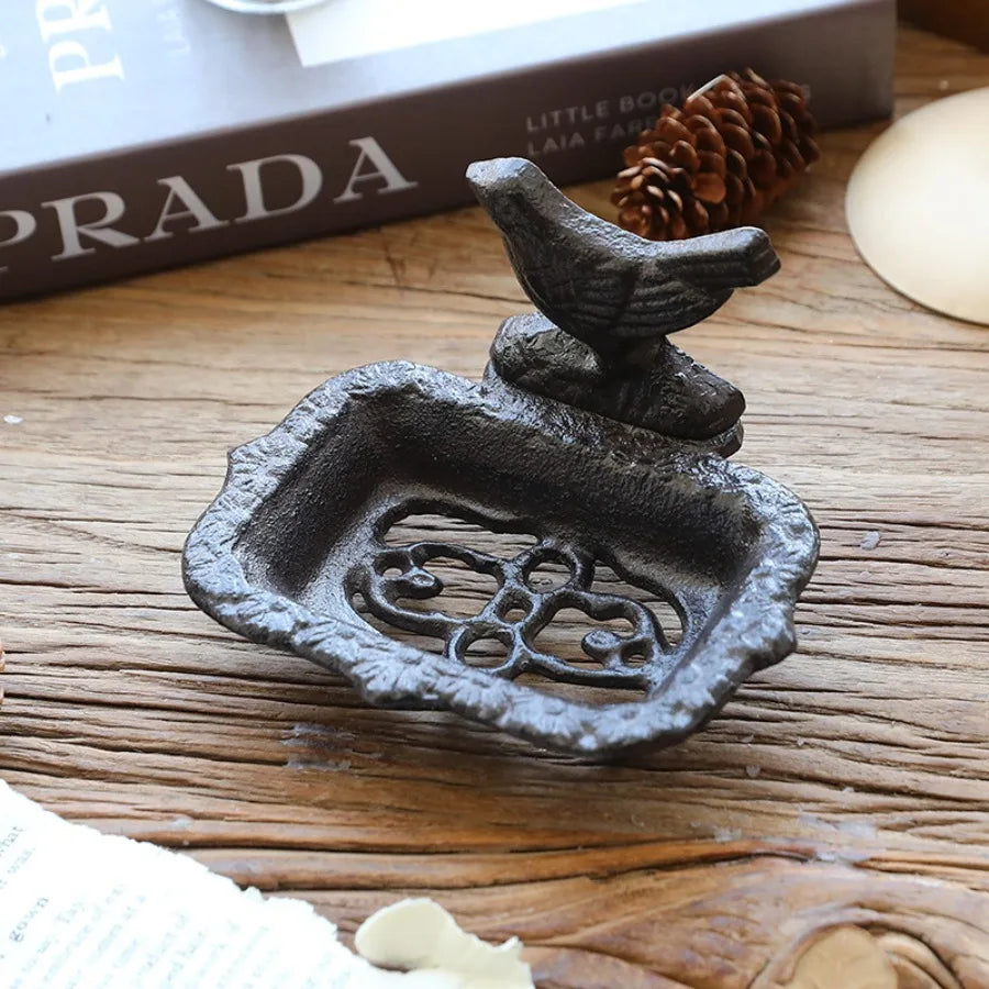 Cast Iron Soap Holder Creative Bird Soap Dishes for Bathroom Garden Outdoor Sink Decoration Ornaments Bathroom Accessories