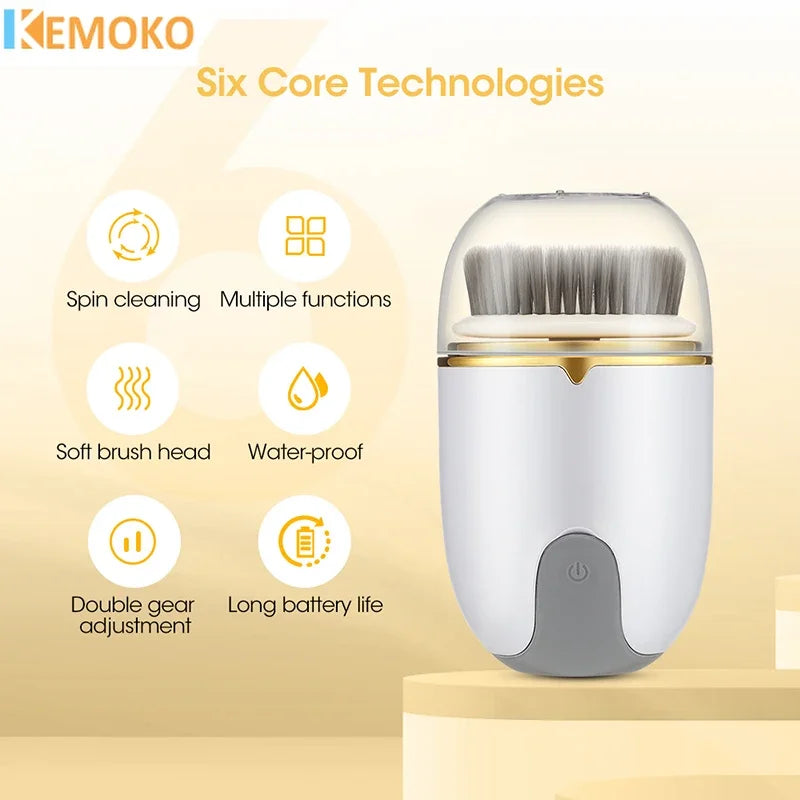 3 in 1 Electric Facial Cleansing Brush Device Silicone Deep Cleansing Exfoliator Cleaner Vibration Massager Exfoliating Beauty