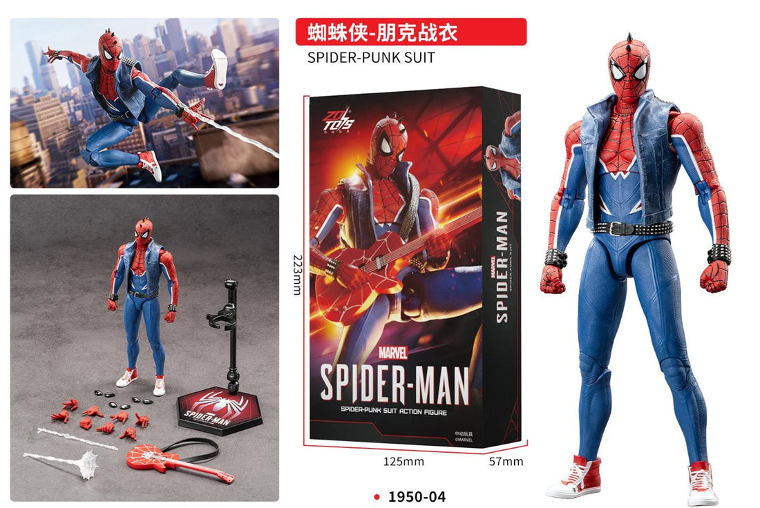 ZDTDS Original Spider Man Iron SPIDER PUNK SUIT Scarlet Spider 2099 Miles ADVANCED SUIT 1/10 Marvel Action Figure Model Toy Gift