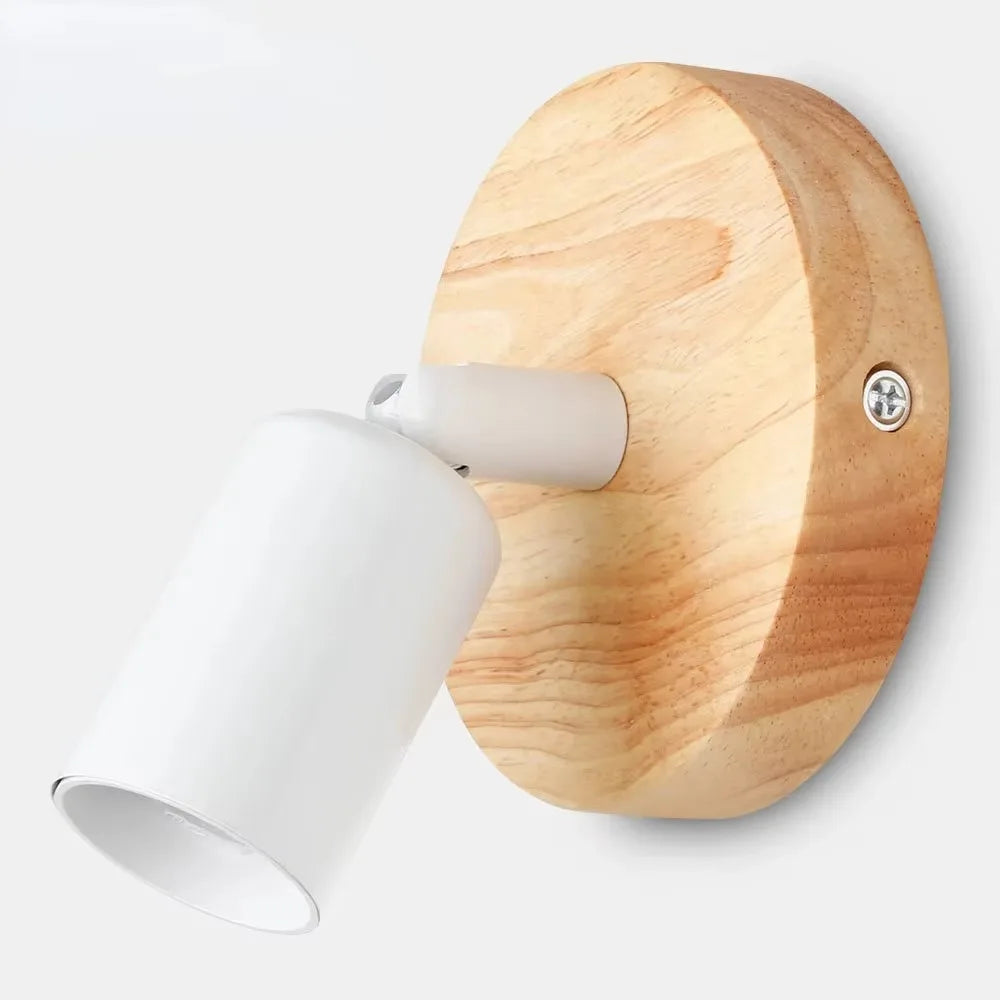 Retro Indoor Modern Bedside Retro Interior E27 Bracket Light Lighting Bedroom Living Room Home Wood LED Wall Lamp