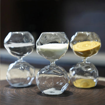 Scandinavian Modern Glass Hourglass 30-Minute Sand Timer  Artistic Desk Decor for Office Home Minimalist Gift Idea Sand Clock
