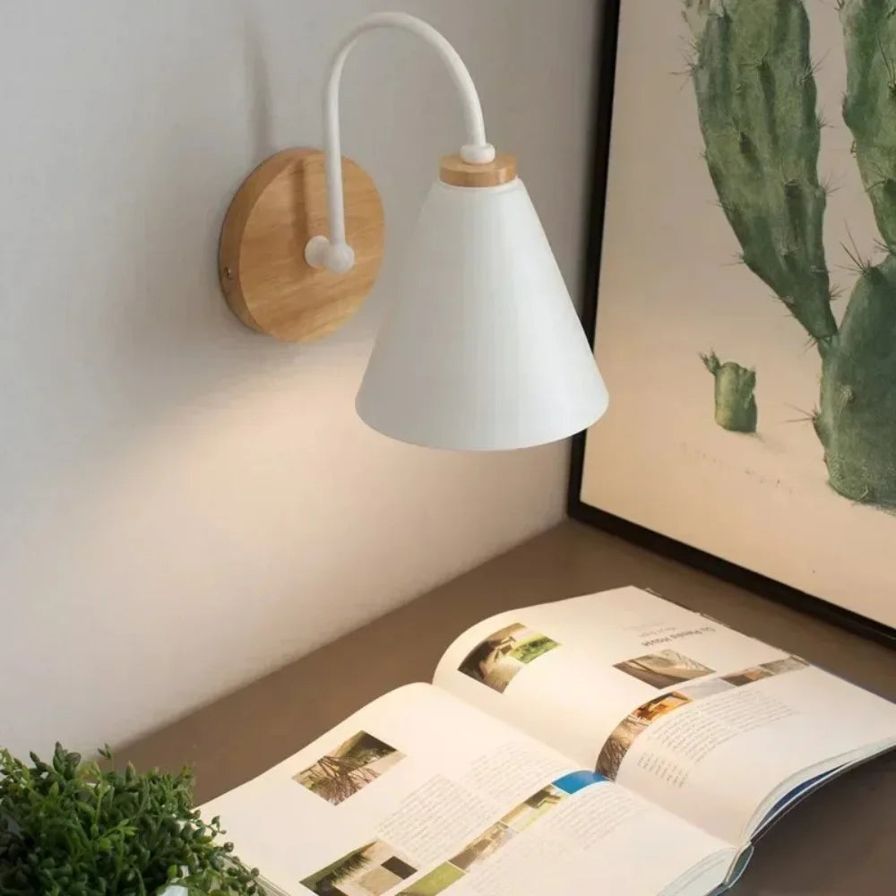 White Black Hot Selling Aisle Lamp Simple Bedroom Bedside Wall Lamp Nordic Living Room Indoor Corridor Study Curved Wall Lamp