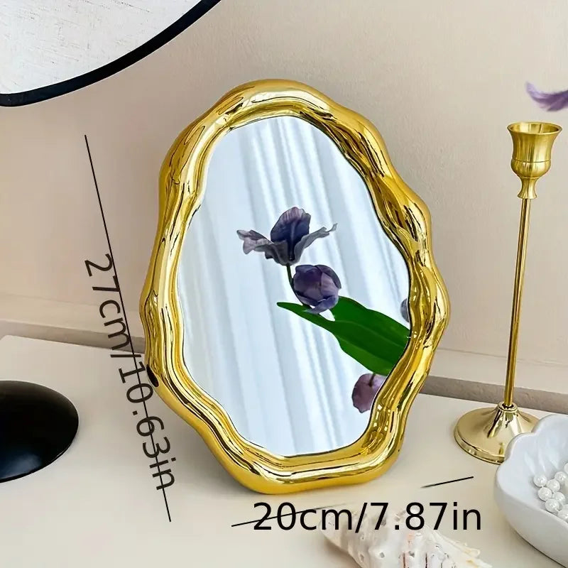 Fashionable High End Gold Portable Cloud Makeup Mirror Foldable Makeup Mirror Home Decoration for Friends Gifts
