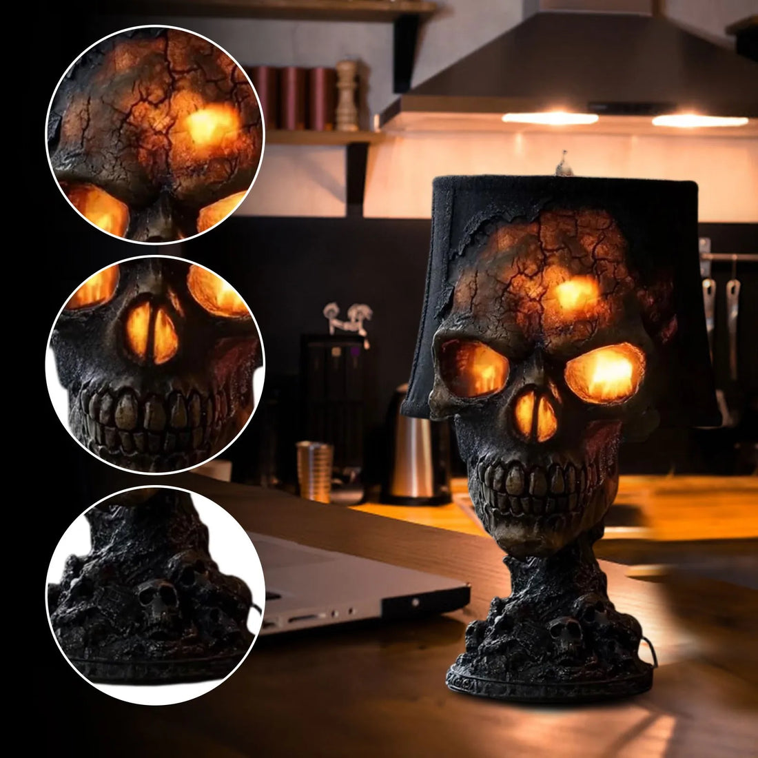 Halloween Atmosphere Props Home Theme Party Three-Dimensional Ambient Lights Courtyard Bar Layout Hideous Suffocating Figurines