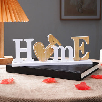 1PC, a simple heart-shaped bird HOME letter-shaped decorative item, an indoor desktop decorative letter board