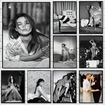 Monica Bellucci Sexy Classic Movie Poster Nude Art Canvas Painting Black and White Picture Home Room Decoration Cuadros