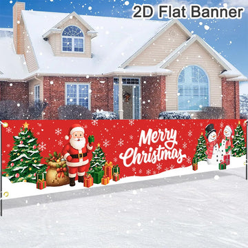 Christmas Outdoor Banner Flag Merry Christmas Decoration for Home 2025 Xmas Ornament Navidad Natal Noel Gift Happy New Year 2026