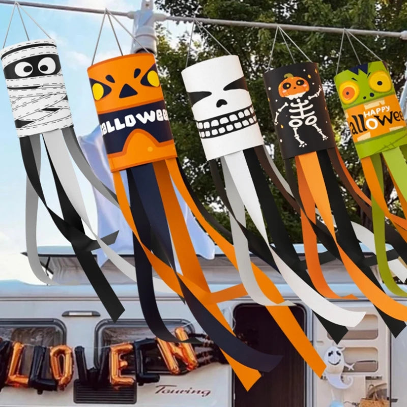 Halloween Decorations Outdoor Hanging Flags Halloween Ghost Hanging Pendant Halloween DIY Decoration Day of The Dead Ghost Decor