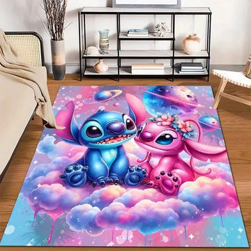 MINISO Stitch Cartoon HD Printed Carpet Rug for Living Room Bedroom Decoration Picnic Camp Kitchen Carpet Crawling Carpet Mat