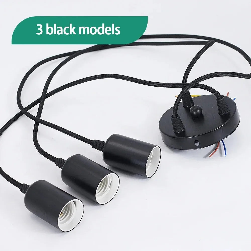 JOYINLED Vintage Chandelier Black E27 Multi-Head Cable for Restaurant Spider Ceiling Lamp Modern Lighting lamps for living room