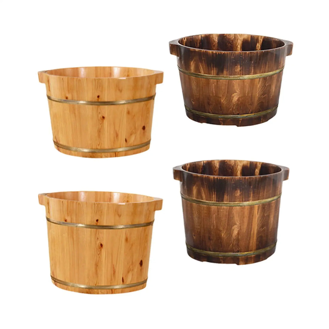 Wood Foot Bath Tub Deep Large Capacity Feet Soaking Tub Foot Wash Bucket Foot Bath Barrel for Bathroom Home Foot SPA Adults