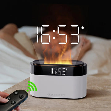 New Alarm Clock Air Humidifier Home Colorful Lamp Usb Charge Remote Control Essential Oil Spray Aroma Diffuser Clock Humidifiers