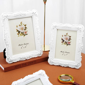 1PC, simple white rose relief photo frame, suitable for home decoration as a decorative item