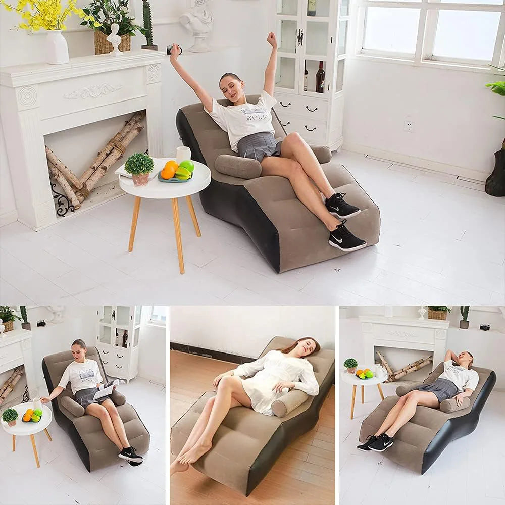Living Room S Shape Inflatable Sofa Chair Cheap Single Designer Sofa Lazy Divano Home Furniture
