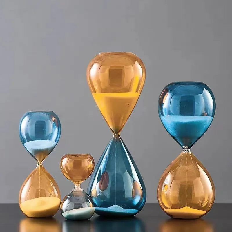 5/10/15 Minute Nordic Creative Two-color Glass Hourglass Ornament Timer Minimalist Style Jump Color Hourglass Home Decor Gifts