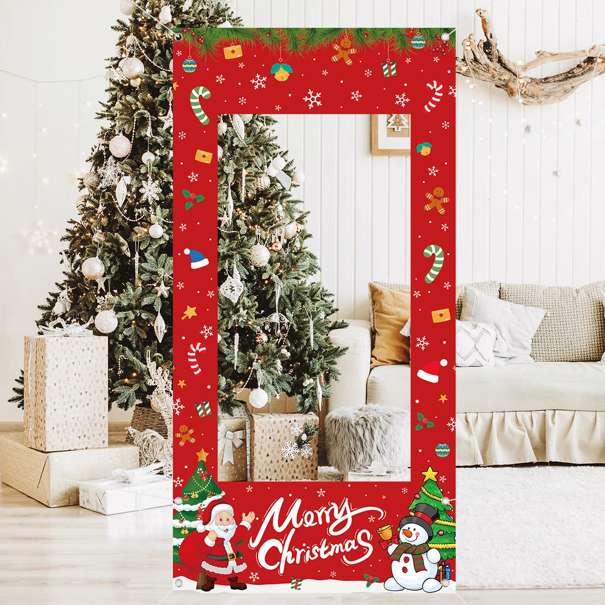 Christmas Photo Booth Frame Christmas Decoration for Home 2025 Photo Props Frame Xmas Ornament Navidad Natal New Year Gift 2026