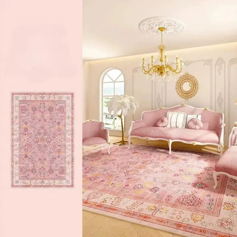 VIKAMA Modern Pink Carpet Warm Bedroom Carpet Living Room Sofa Carpet Waterproof Floor Mat Large Area Rugs Furniture Decoration
